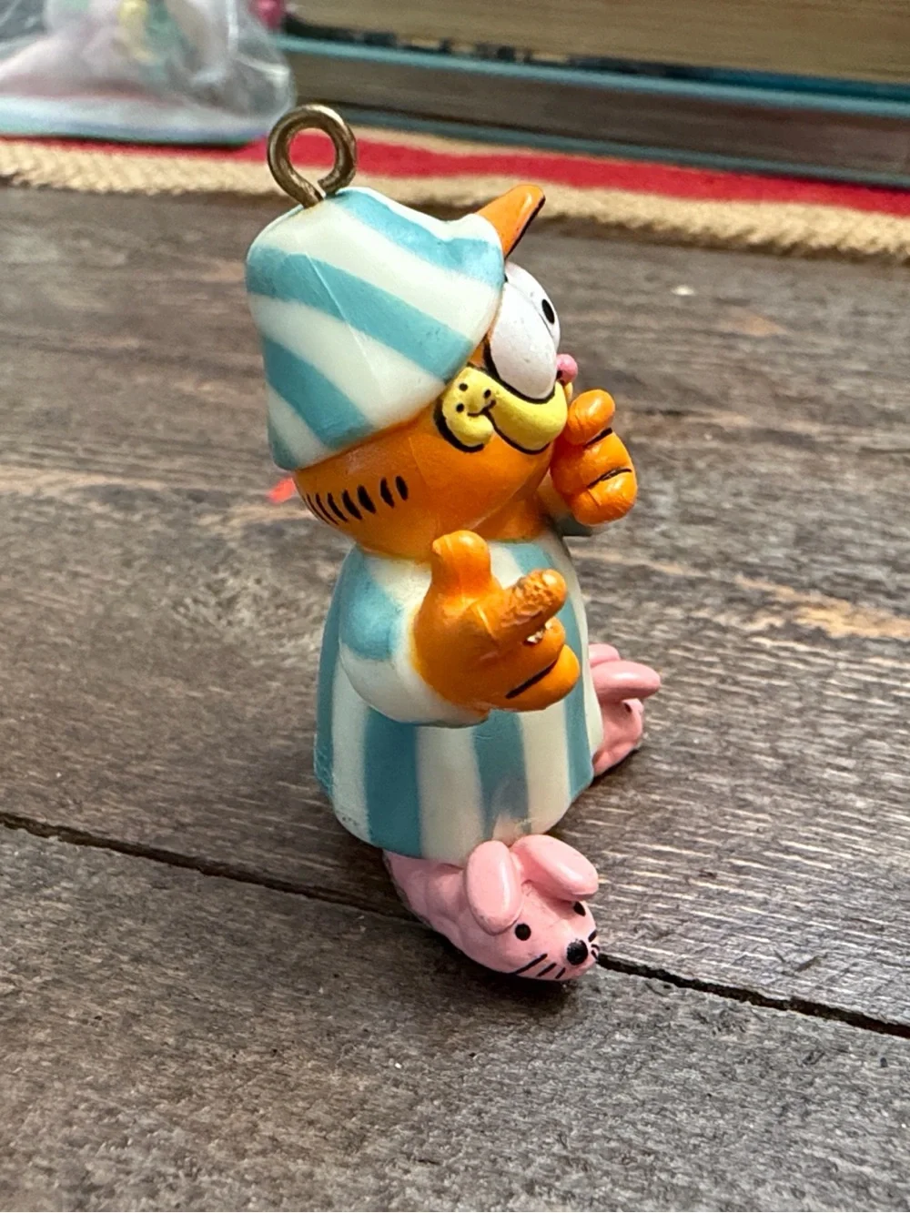 Gorgeous collectible vintage ornament Garfield with PJ, Night-Watchcat Enesco